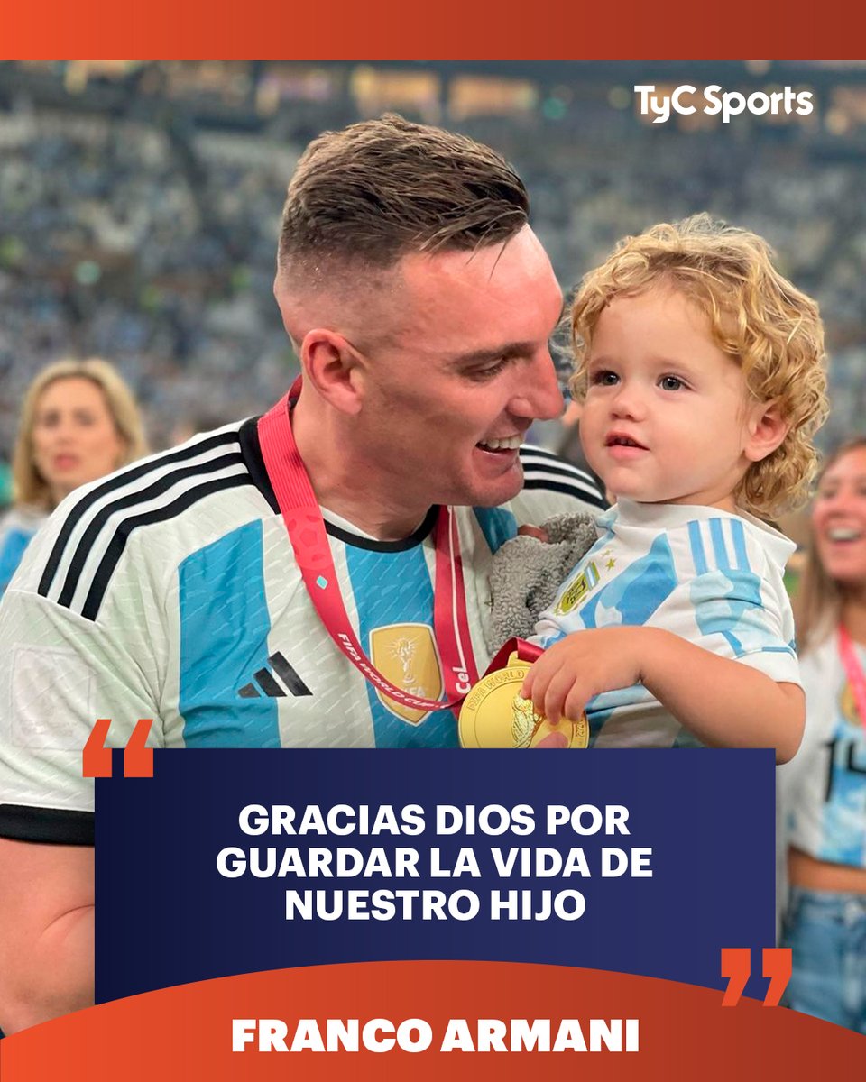 TyCSports's tweet photo. "GRACIAS DIOS POR GUARDAR LA VIDA DE NUESTRO HIJO" 🙏🏻

El mensaje de Franco Armani en sus redes tras ausentarse en la visita de River a Platense. https://t.co/othyGi6PaJ