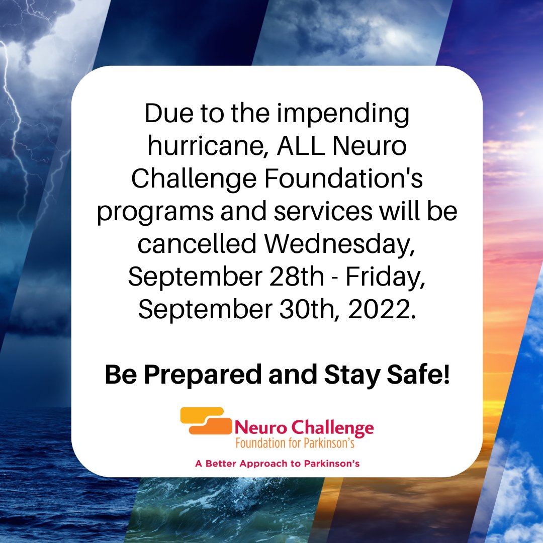 Storm Update: Programs Cancelled. - mailchi.mp/neurochallenge…