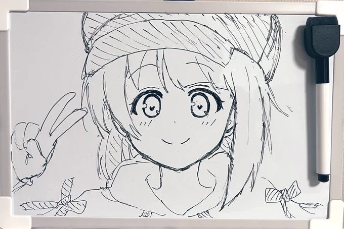 アナログ練習のためにホワイトボード買ったからとりあえず推し描きました
最終日みん 