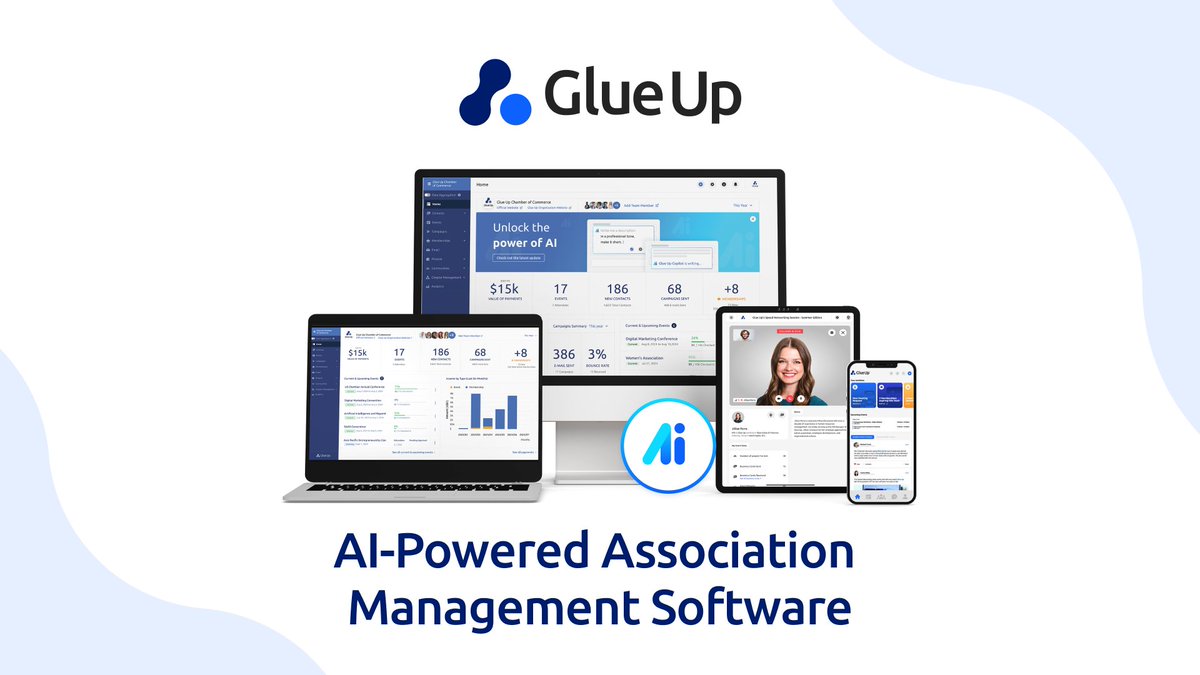 Worried that your association might be lagging behind because of old-school processes? 
Glue Up's AI-powered AMS is here to help! It takes care of tasks like membership renewals, invoicing, and segmentation, so you don't have to. Check it out now: 
hubs.li/Q02RGm_90