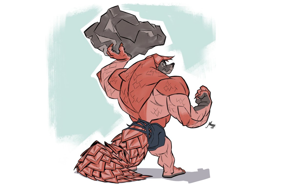 meza0411's tweet image. Pangolin day 7 
#Weretober2024 #weretober