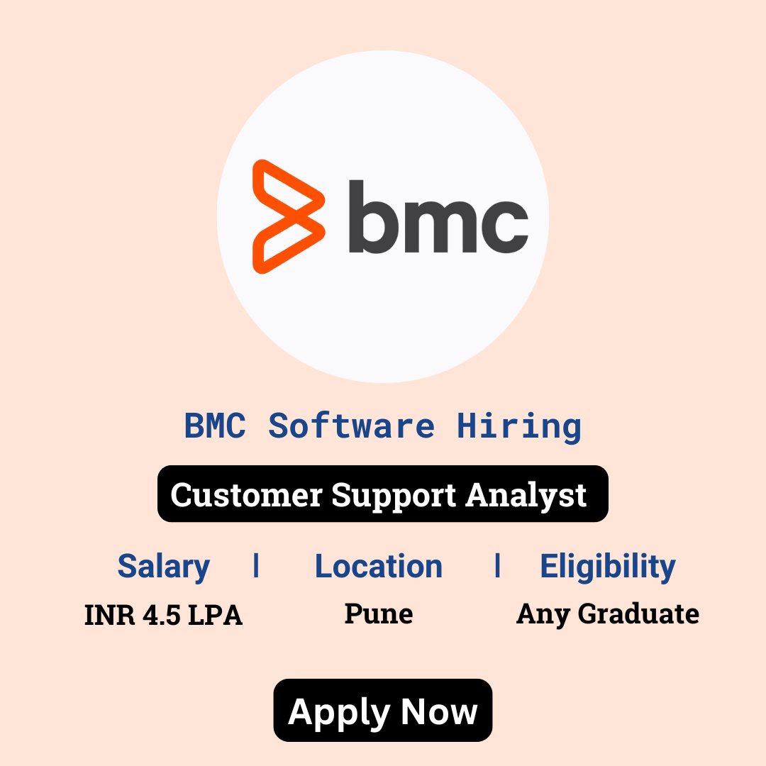 karthikpattadi's tweet image. 🔍 BMC Software Careers 2024 🔍

💼 Job Role: Customer Support Analyst

🔗 Apply Here: zurl.co/7hvC 

💬 Join Our WhatsApp Group: zurl.co/HzO9

#BMCSoftware #CustomerSupportAnalyst #Careers #2024Hiring #TechJobs #JobOpportunities