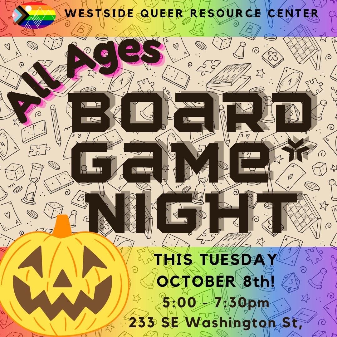 WestsideQRC's tweet image. Let's play! 🎲🃏
Join us for our monthly board game night! We've got the games and snacks - you bring the fun!
This month for spooky season we will have some (not so scary) sweets and music!

 #BoardGameNight #SpookySeason #GameNightFun #FunAndGames #WQRC #WestsideQRC
