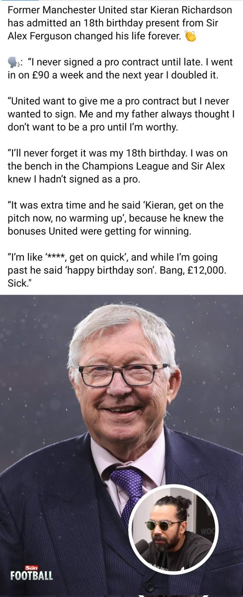 A_Hardwick93's tweet image. Kieran Richardson on Sir Alex Ferguson 🙌🏼