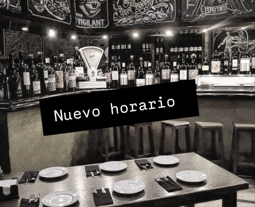 NUEVO HORARIO de este mes de Octubre:
🍷 Lunes cerrado
🍷 de martes a jueves d 19 a 00 h
🍷 de viernes a domingo de 13 a 16 h y de 19 a 00 h
Os esperamos para jugar bajo la carpa. Nuestros platillos, croquetas y pintxos apuntan directo al corazón.
¡Que suene el Rock &amp; Roll!
#Reus