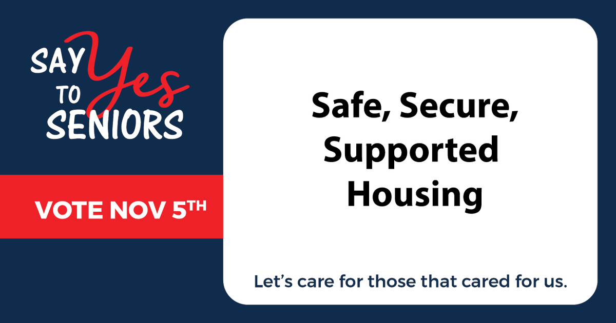 The senior millage would provide essential support for our older residents, such as food and chore work, to help seniors stay safety in their own homes. Help seniors live independently and with dignity. Say YES to Seniors on 11/5!