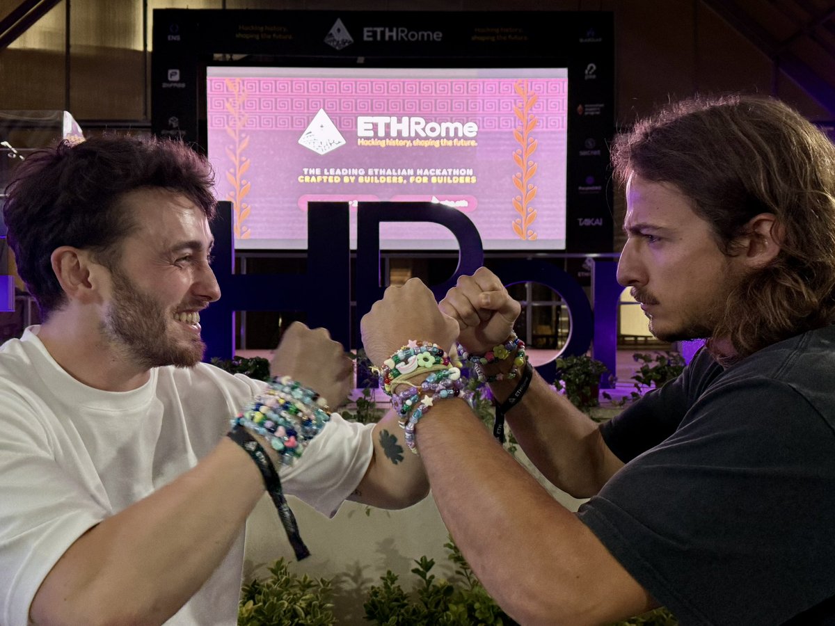 Had an awesome time at my first <a href="/aztecnetwork/">Aztec</a> event at <a href="/ETHRome/">ETHRome 🇮🇹</a> 🍕

Made frenship bracelets and frens, the food was delicious (no surprise there).

And yep, Italians really know how to party 😉