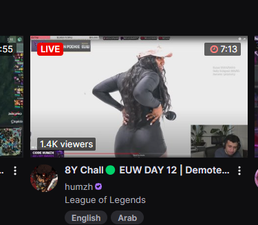 whiteknight's tweet photo. wtf is this haram streamer @humzhlol https://t.co/f6wpjRkrPf