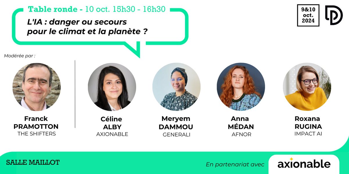 L'IA promet une augmentation de la productivité, mais le Giec alerte sur l'urgence climatique. RTE recommande sobriété et électrification. 💡

📅Rdv le 10 octobre à 15h30 pour en parler !               
👉shorturl.at/TdVyt 

#PRODURABLE #economie #transitionecologique