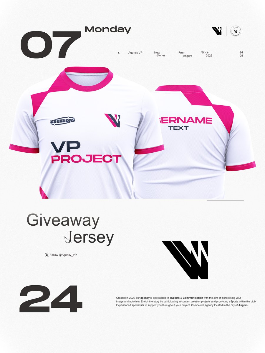 AGENCE VP PROJECT (@agency_vp) on Twitter photo 🚨#GIVEAWAY 🚨
Pour célébrer l'inauguration de notre nouveau site web
Nous vous offrons la possibilité de remporter un #maillot de notre #agence ✨
Comment participer :
- Suivez <a href="/Agency_VP/">AGENCE VP PROJECT</a>
- Like & RT ce tweet (+ Identifie un ami dans les commentaires)
📅T.A.S le 04/11/2024 🚨#GIVEAWAY 🚨
Pour célébrer l'inauguration de notre nouveau site web
Nous vous offrons la possibilité de remporter un #maillot de notre #agence ✨
Comment participer :
- Suivez <a href="/Agency_VP/">AGENCE VP PROJECT</a>
- Like & RT ce tweet (+ Identifie un ami dans les commentaires)
📅T.A.S le 04/11/2024