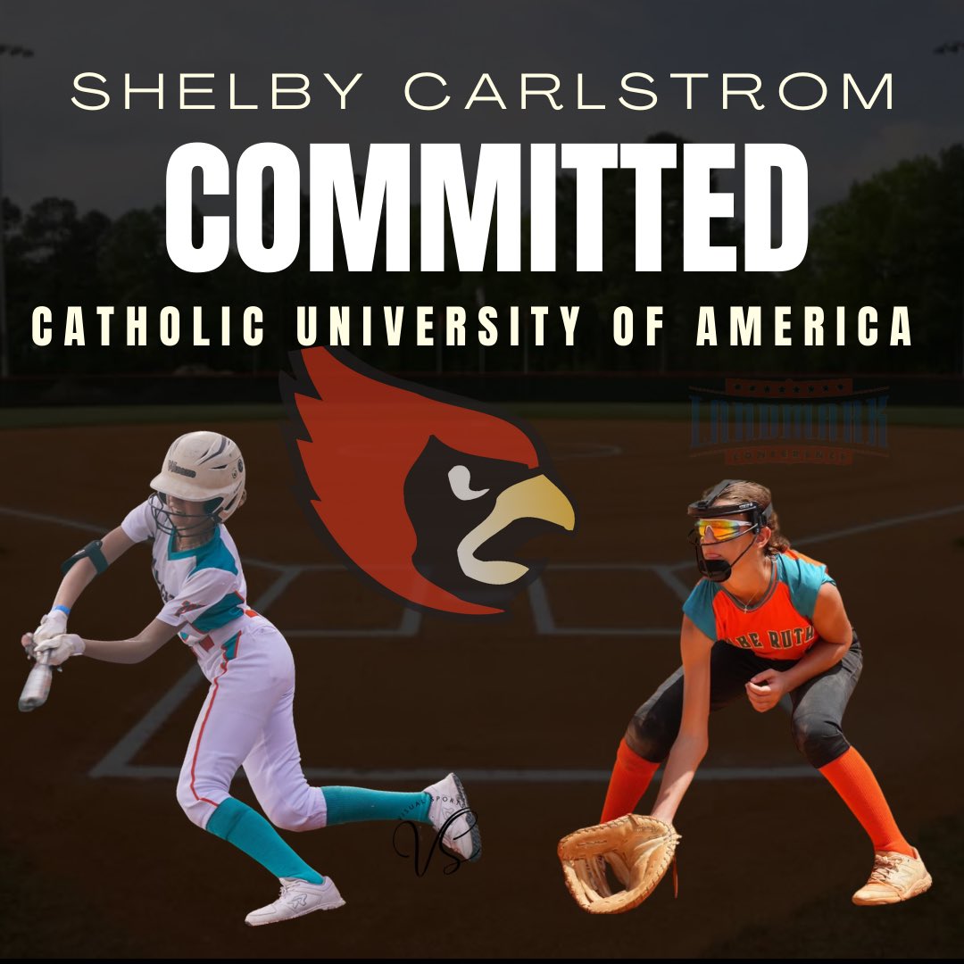 Congratulations to Shelby Carlstrom on her commitment to Catholic University of America! Shelby is an extremely hard worker not only athletically but academically. Her speed as a lefty slapper will make her a great asset to the Cardinals. I am so proud of you and cant wait to