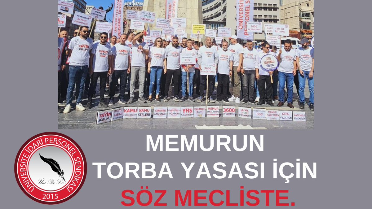 Yıllardır söz verilip de çözüme kavuşturulmayan sorunların bir torba yasa ile çözümü için "Memurun Torba Yasası" taslağını hazırlayarak, 28 Eylül'de Ulus Meydanında gerçekleştirdiğimiz eylem ile de kamuoyuna duyurmuştuk. 
Buradan bir kez daha TBMM' ye çağrı yapıyoruz.