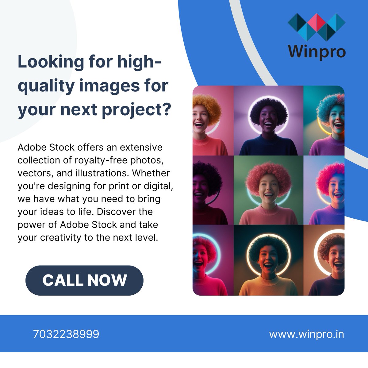 Winprosoftech's tweet image. Elevate your website or social media with premium visuals from Adobe Stock!

From breathtaking landscapes to detailed close-ups, our stock library has thousands of images that can make your content shine. 

#AdobeStock
#RoyaltyFreeImages
#CreativeAssets
#GraphicDesign