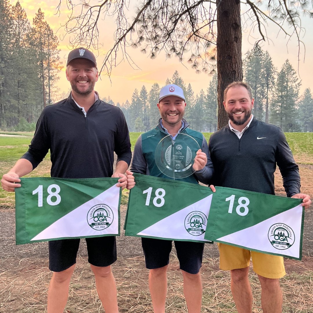 OregonGA's tweet image. Congratulations to Will Snow, Jake O'Neal, Jonathan Romano, and Derek Baade from Royal Oaks Country Club for winning the 97th OGA Men's Team Championship!

A huge shoutout to Kyle Shevlin for his hole-in-one on the 15th hole on Sunday!️

Results: hubs.li/Q02SnHL50