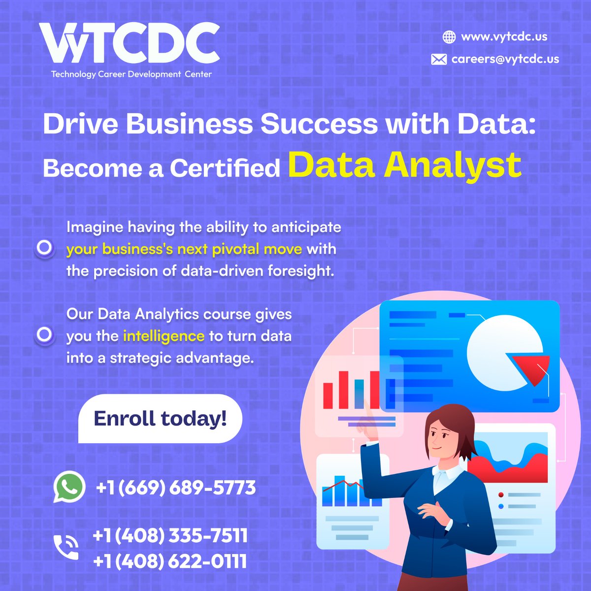 Vytcdcusa2002's tweet image. Drive Business Success with Data: Become a Certified Data Analyst  
Our Data Analytics course gives you the intelligence to turn data into a strategic advantage. 
Enroll today! 

#DataAnalytics #DataDriven #BusinessSuccess #CertifiedDataAnalyst #DataStrategy #AnalyticsCourse