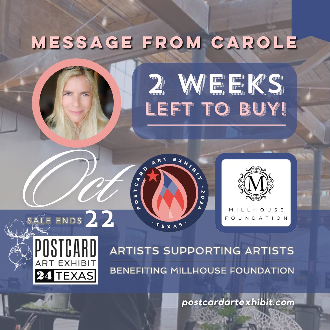 The Countdown to the Finish Line Begins! The opening of #postcardartexhibit24 was a tremendous success, and we’re so grateful to everyone who joined us! With just 4 days left before we take down the physical exhibition, there’s still time, (read more) .. tinyurl.com/3rcxbcxa