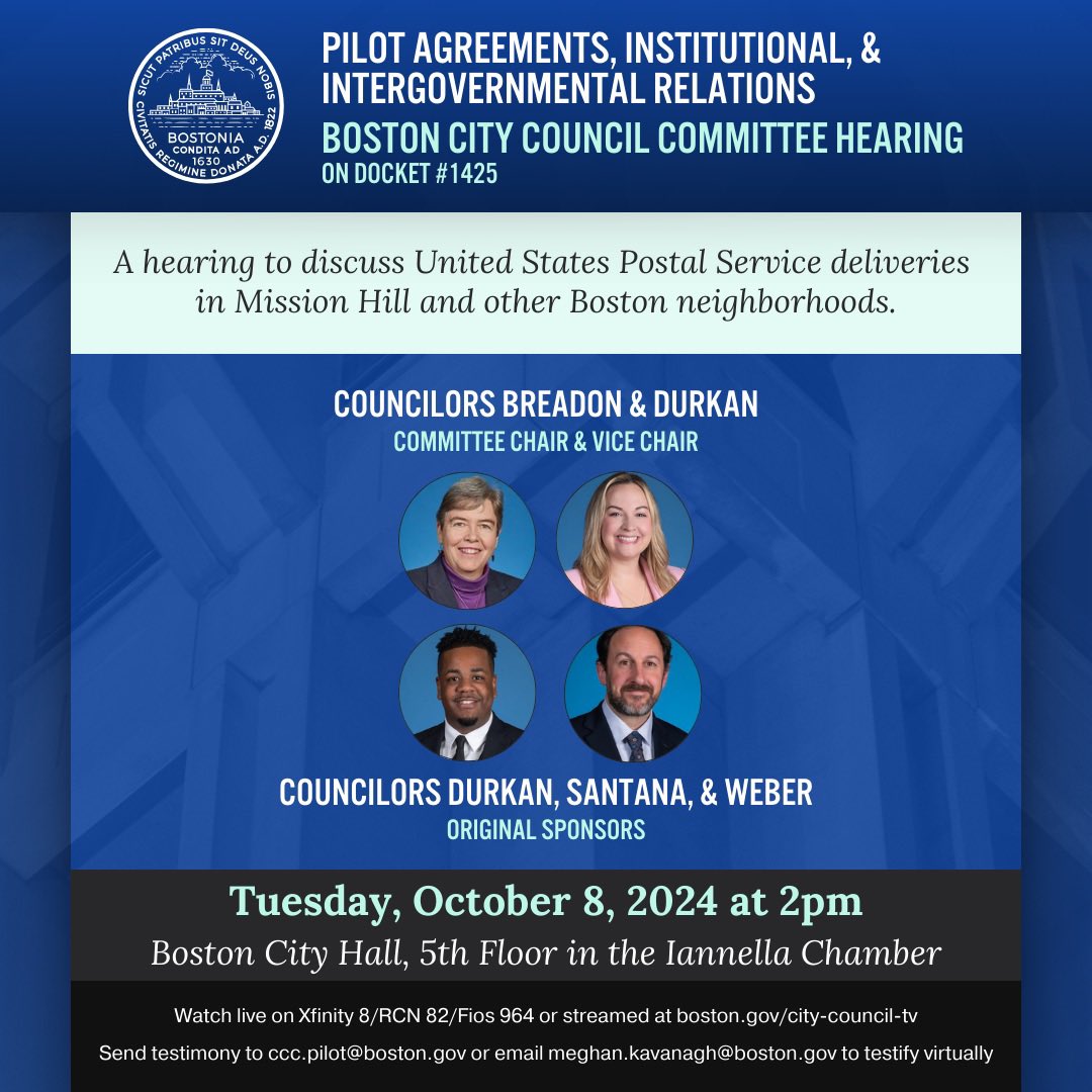 Have you been impacted by inadequate delivery services by the USPS? Come give public testimony at the USPS service issues hearing tomorrow at 2 pm. #boston #allstonbrighton