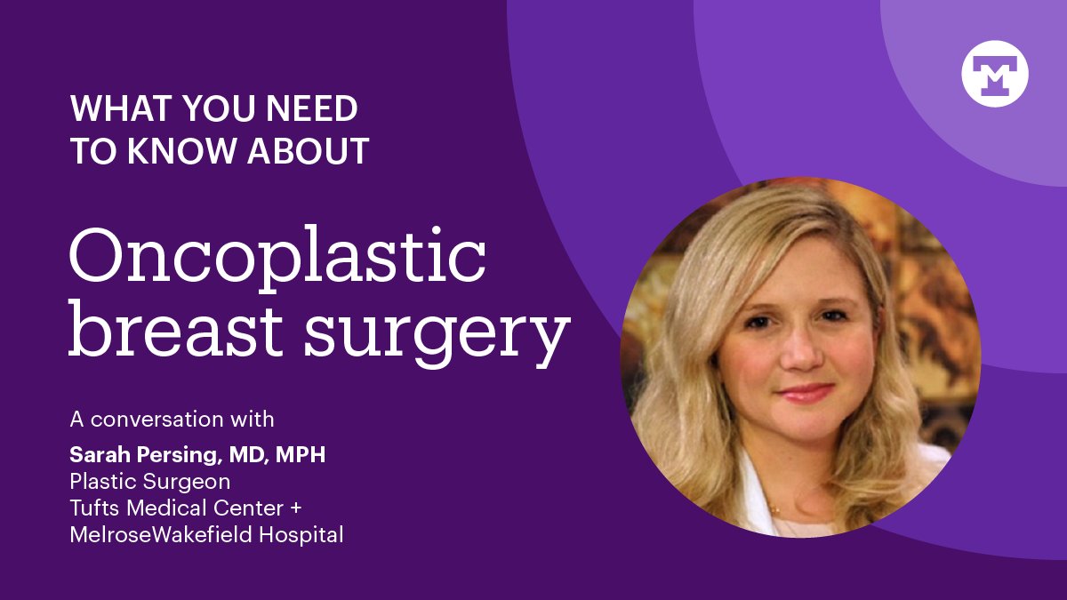 TuftsMedicine's tweet image. Tufts Medicine’s Dr. Sarah Persing explains the benefits #oncoplastics, which combines breast cancer treatment with plastic surgery techniques to restore the breast's natural appearance after cancer removal: tuftsmedicine.org/about-us/news/…

#BreastCancerAwarenessMonth #TuftsMedicine