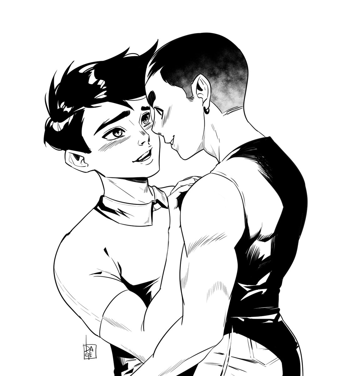 __dageart__'s tweet photo. ¡Eh! 
¡Que Kazama y yo somos novios! #shinchan #ink #boyslove https://t.co/nIdL8sDUDn
