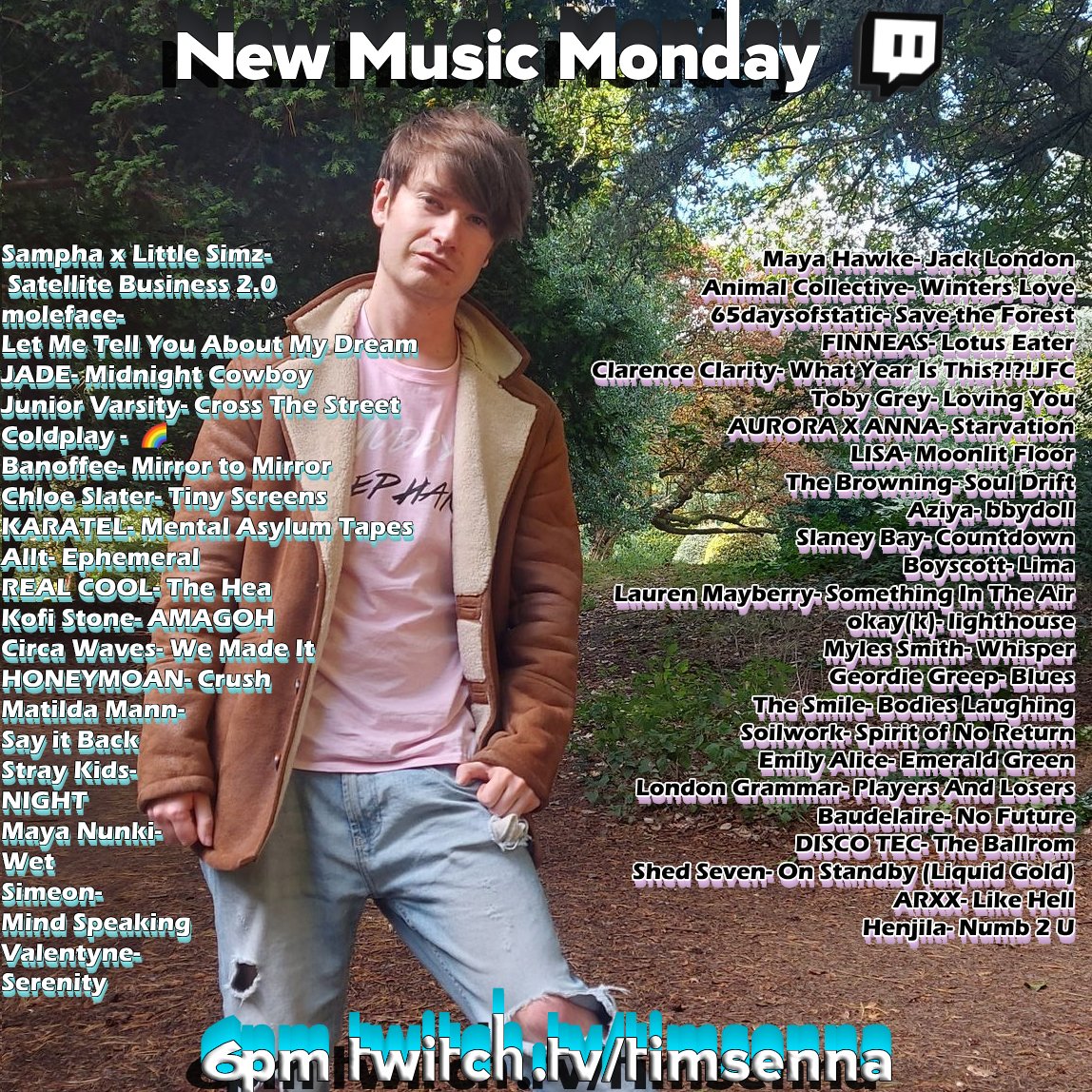 Tim Senna ♌️ (@timsenna) on Twitter photo Live on Twitch playing the BEST brand new music ft. songs from <a href="/KofiStone_/">Kofi Stone</a> <a href="/molefacebabyyy/">jacques</a> <a href="/CircaWaves/">CIRCA WAVES</a> <a href="/honeymoanband/">HONEYMOAN</a> <a href="/iamTobyGrey/">Toby Grey</a> & more 🌌
twitch.tv/timsenn Live on Twitch playing the BEST brand new music ft. songs from <a href="/KofiStone_/">Kofi Stone</a> <a href="/molefacebabyyy/">jacques</a> <a href="/CircaWaves/">CIRCA WAVES</a> <a href="/honeymoanband/">HONEYMOAN</a> <a href="/iamTobyGrey/">Toby Grey</a> & more 🌌
twitch.tv/timsenn