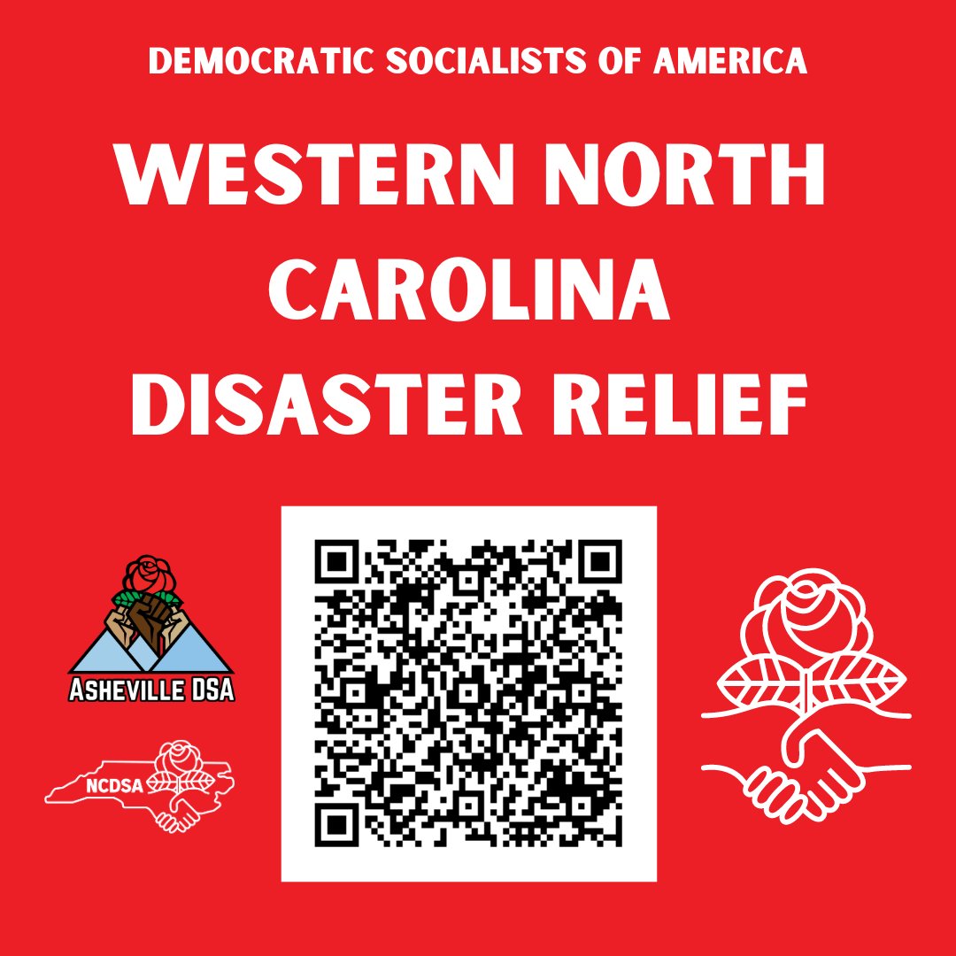 Major disasters like Hurricane Helene reveal the ugliest face of capitalism, but they also show us the beauty of community. Help us rebuild Western North Carolina by donating today! <a href="/AshevilleDSA/">Asheville DSA</a> 

donorbox.org/western-nc-mut…
