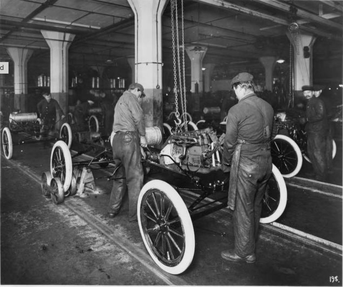 #OnThisDay in 1913, Ford engineers debuted the moving assembly line. This was the first time all major components of the Model T were assembled using this technique. 

📸 ‘Ford Motor Company Model T Assembly Line’ 1913
