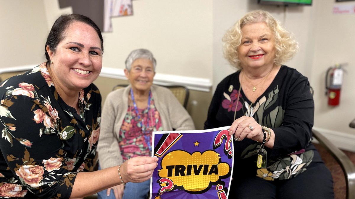 SuntreeSeniors's tweet image. How do residents brighten up a rainy Monday morning? Quiz Quest Trivia with friends!

#triviafun #exerciseyourbrain #seniorliving #melbournefl #assistedlivingfl #spacecoast #independentliving

suntreeseniorliving.com

Assisted Living License #: AL13351