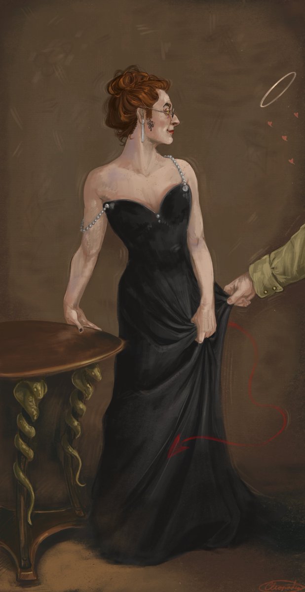 A little Good Omens repaint of Madame X by J.S.Sargent ✨