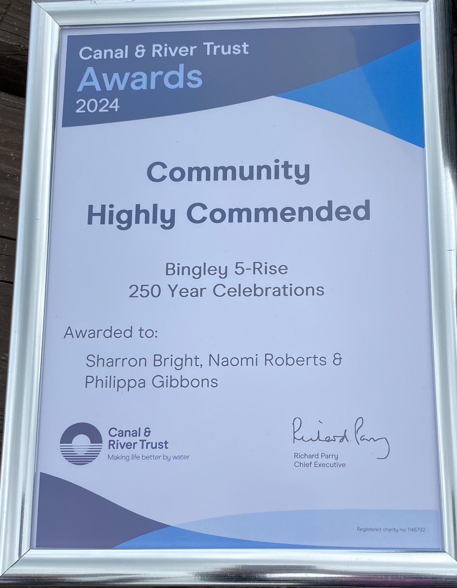 Roweast's tweet photo. A wonderful day on Friday at the Canal &amp; River Trust Awards at Anderton along with Sharron &amp; Naomi from the Trust. So many people &amp; organisations helped make the 250th of Bingley Five &amp; Three Rise such a fantastic day. 
Pity we didn’t win though 🤣

https://t.co/XHfPSREZZ1 https://t.co/WjJR2ZZKCh