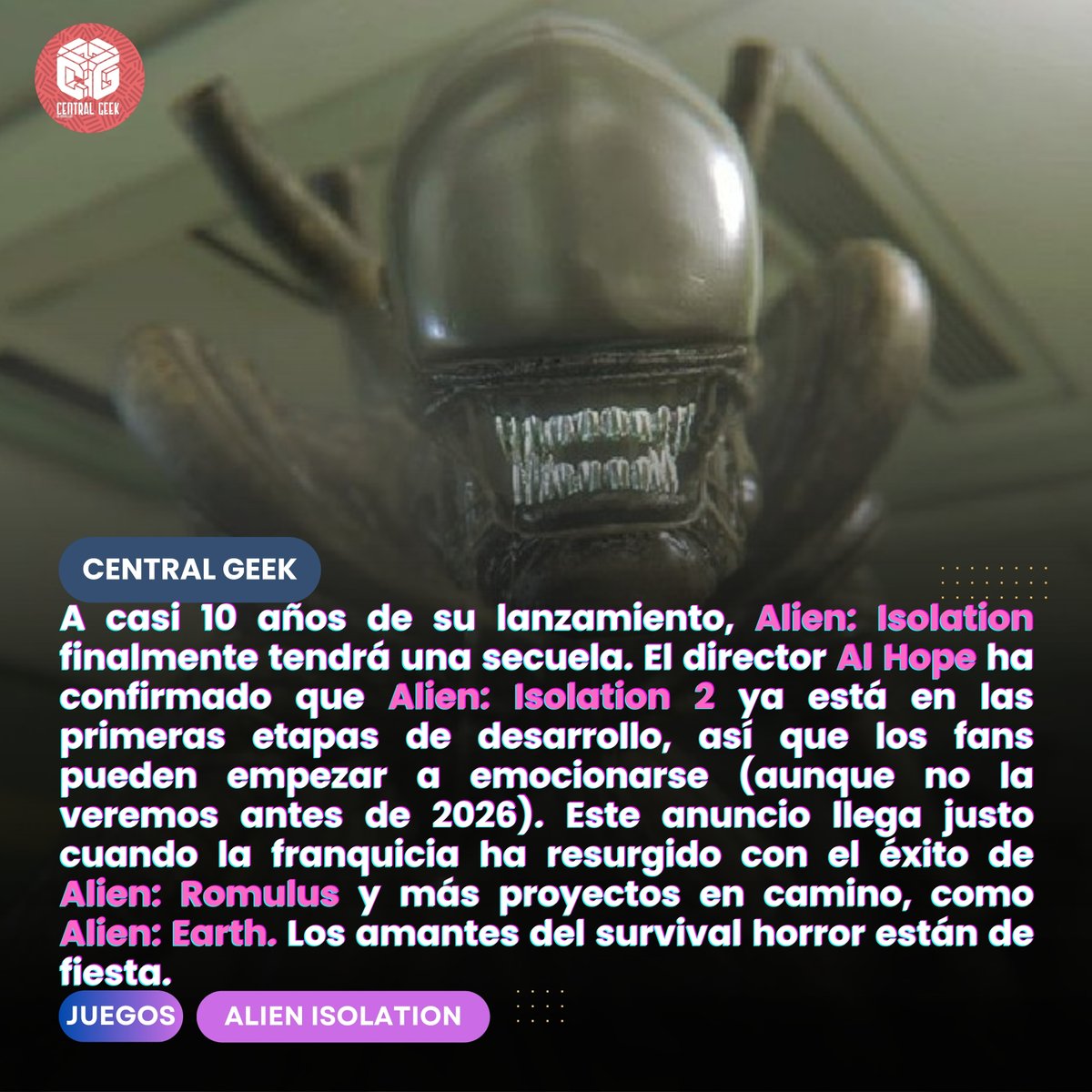 Soyelgon's tweet image. ¡Alien: Isolation 2 es una realidad para los fans del survival horror! 👽🎮

¿Listo para más sustos en el espacio? 👽💬👇

#AlienIsolation2 #SurvivalHorror #AlienFranchise #GamingNews #HorrorGames