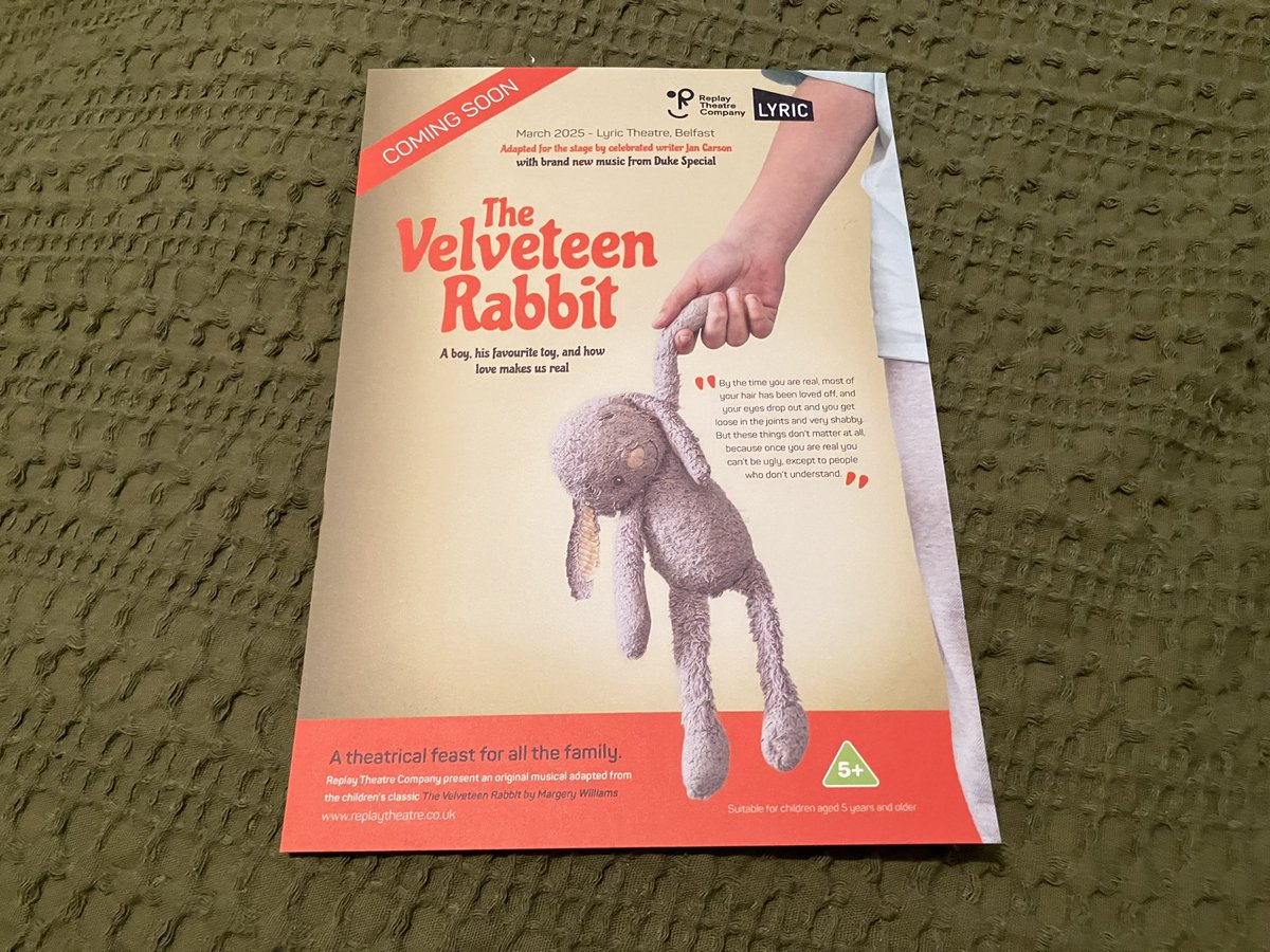 EXCITING NEWS- I wrote a play and <a href="/DukeSpecial/">Duke Special</a> wrote some cracking songs for it and the good folks <a href="/ReplayTheatreCo/">Replay Theatre Co</a> are producing it. It’s for big and little people. It opens <a href="/LyricBelfast/">Lyric Theatre Belfast</a> March 14th and runs for 2 weeks. Tickets on sale now. Grab them before they hop away.