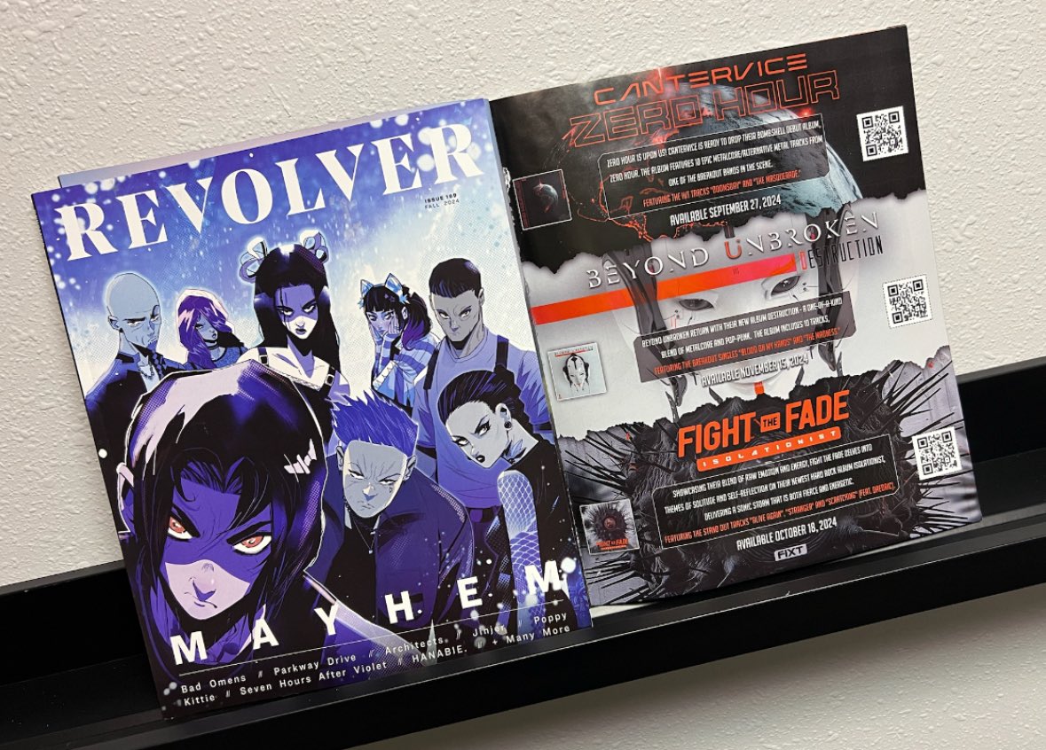 CANTERVICE (@cantervice) on Twitter photo Our new album, Zero Hour, has been featured in the Fall 2024 issue of Revolver Magazine, alongside our friends in <a href="/FightTheFade/">Fight The Fade</a> and <a href="/beyondunbroken/">Beyond Unbroken</a> .
Make sure to grab a copy at shop.revolvermag.com
Thank you very much <a href="/Revolvermag/">revolvermag</a> for the feature! 🙏🏻 Our new album, Zero Hour, has been featured in the Fall 2024 issue of Revolver Magazine, alongside our friends in <a href="/FightTheFade/">Fight The Fade</a> and <a href="/beyondunbroken/">Beyond Unbroken</a> .
Make sure to grab a copy at shop.revolvermag.com
Thank you very much <a href="/Revolvermag/">revolvermag</a> for the feature! 🙏🏻