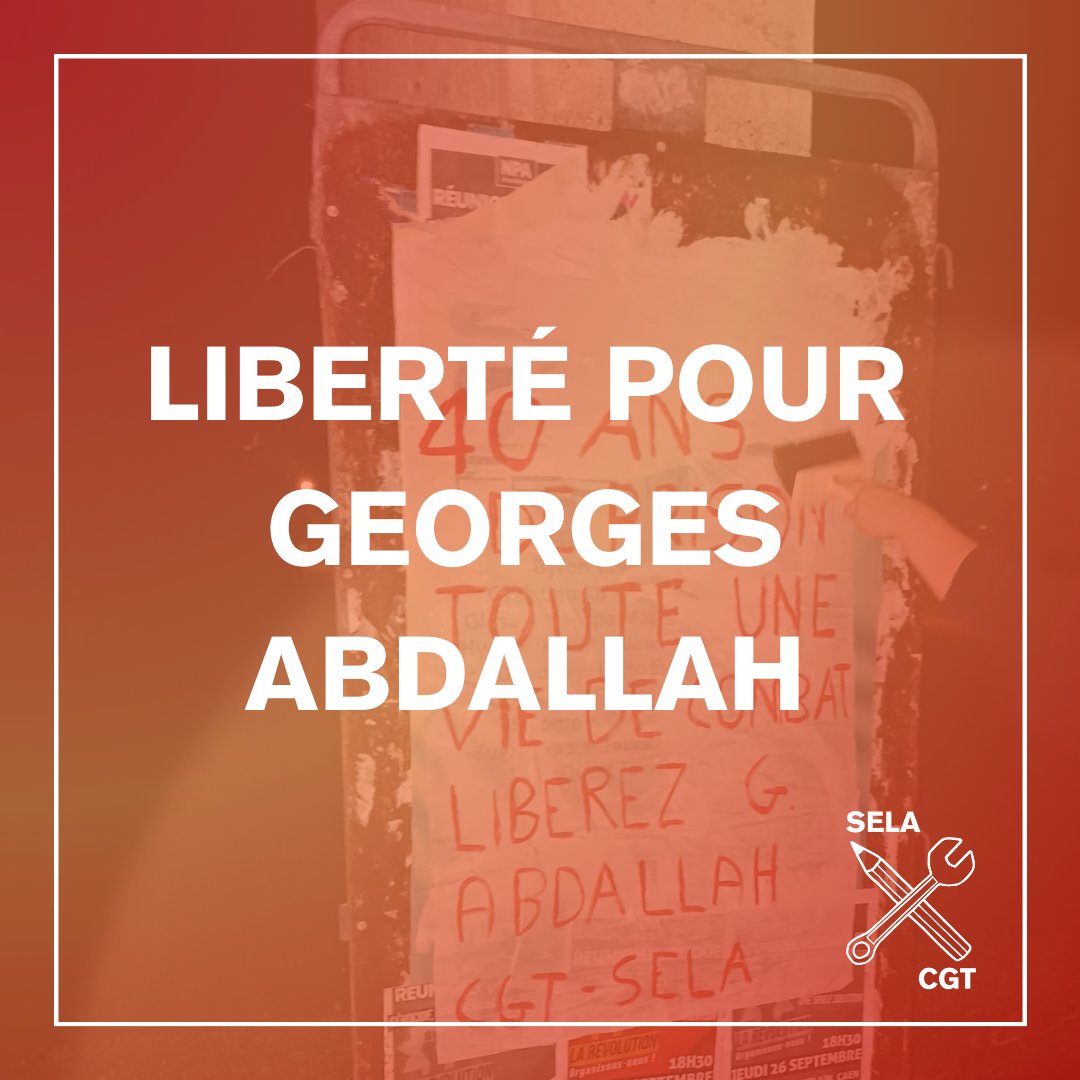 🚩🇵🇸 Aujourd'hui, le 7 octobre, une nouvelle audience a lieu pour demander la libération de Georges Abdallah (militant infatigable de la cause palestinienne), retenu en prison par l'Etat français depuis plus de 40 ans après un procès truqué. 
⤵️
1/4