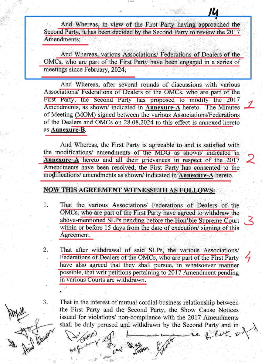 293
<a href="/BPCLimited/">Bharat Petroleum</a> <a href="/HPCL/">Hindustan Petroleum Corporation Limited</a> <a href="/IndianOilcl/">Indian Oil Corp Ltd</a> So, only those who have consented to this “incoherent and illegal” settlement will ADHERE and NOT the Petroleum Retail Outlet Dealer Fraternity-at-Large given that they AREN’T a PARTY to this and only a handful of your “INVITEES”  in guise of