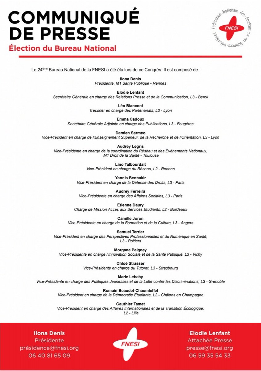 #CN24 | Un Congrès riche en #débats pour la FNESI, à l’aube d’avancées majeures pour les étudiantEs infirmierEs : 

📍Sortie du FN’ESI GAME, une application mobile par et pour les #ESI
📍Réforme de la #formation
📍Élection du nouveau Bureau National