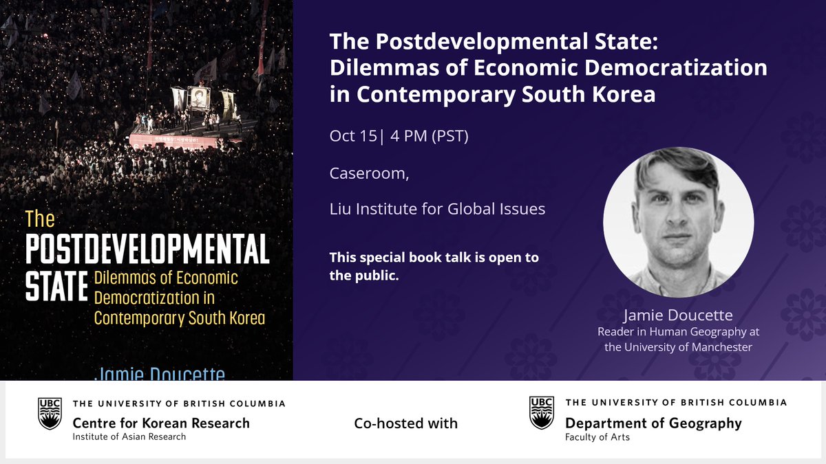 The first talk of the CKR this year is on next Tuesday! Please join us with the Dept of Geography, for more info 👉sppga.ubc.ca/events/event/e… <a href="/ubcSPPGA/">UBC SPPGA</a>