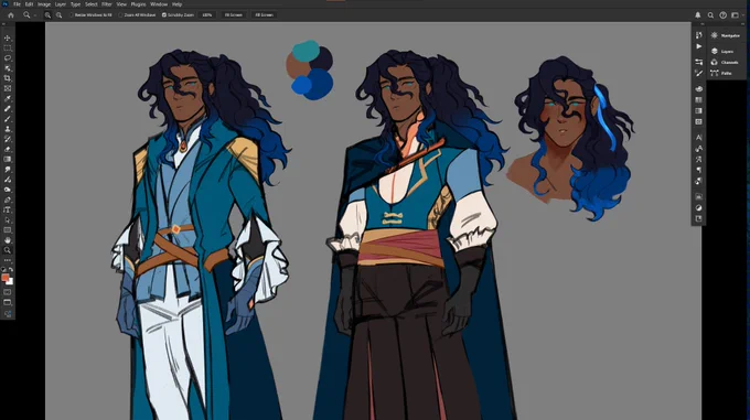 some character designs for an original story i'm cooking... they are in love w each other btw 