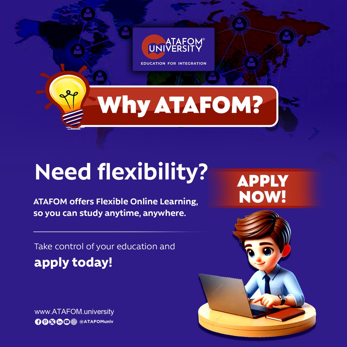 ATAFOMUni's tweet image. ATAFOM offers Flexible Online Learning so you can study anytime, anywhere! 🌍💻 Take control of your education and apply today!

#FlexibleLearning #OnlineEducation #StudyAnywhere #GlobalAccess #ATAFOM #ATAFOMUniversity #EducationForIntegration
