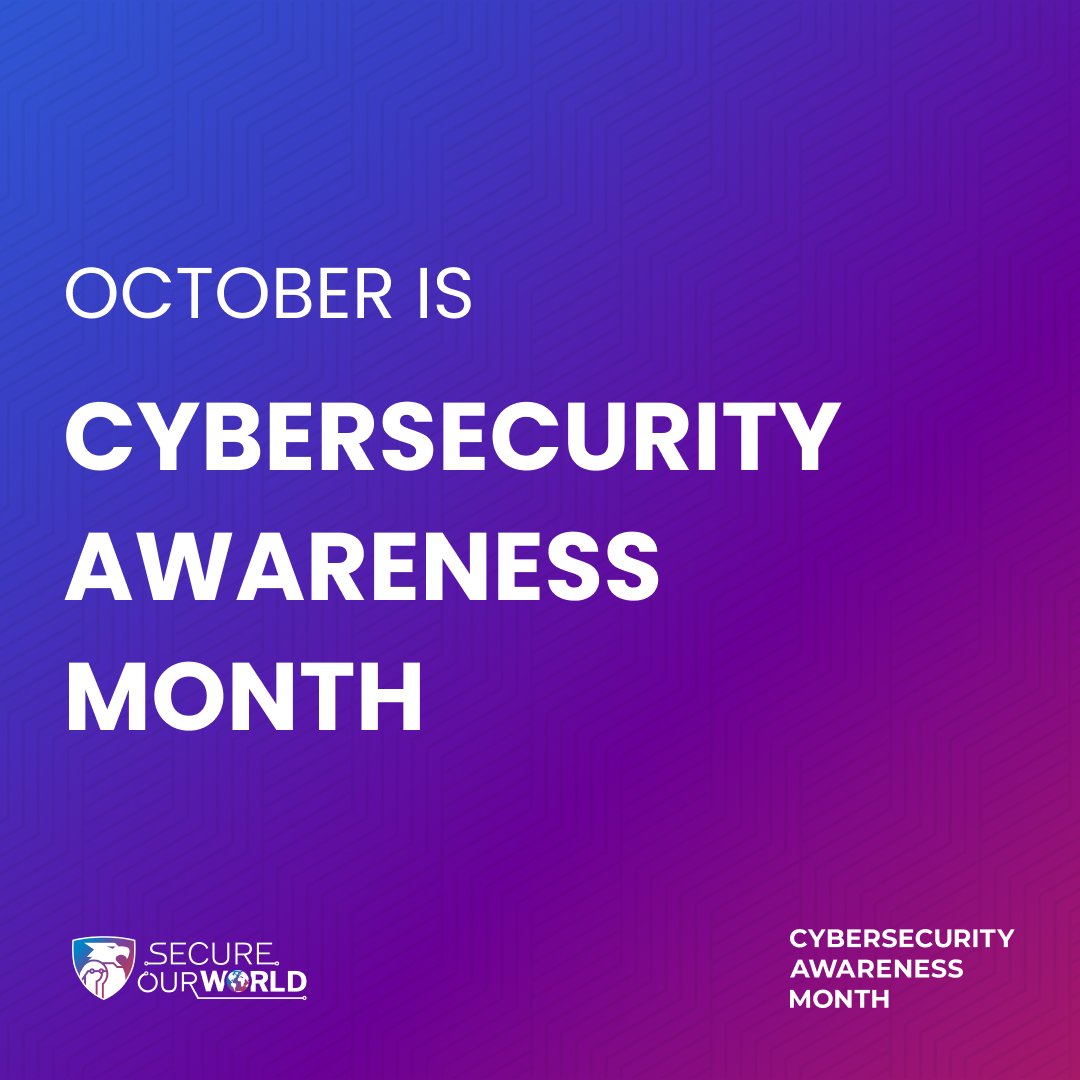 It’s that time of year again to help grandma update her router and let your Facebook friends know not to accept the request from your buddy’s “new” profile. Learn more about #CybersecurityAwarenessMonth and how you can #SecureOurWorld.