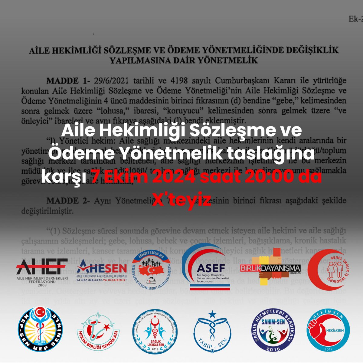 #AileHekimliğiZulümYönetmeliği

Sağlıkta şiddeti çözmeden yoksulluk sınırı altı maaşa bizi mahkum ederken,özlük haklarımız iyileşmemiş iken bu zulüm yönetmeliği neden ?<a href="/saglikbakanligi/">T.C. Sağlık Bakanlığı</a> <a href="/balasedblk/">Balased Balıkesir</a> <a href="/asef_tasef/">Asef Tasef</a>