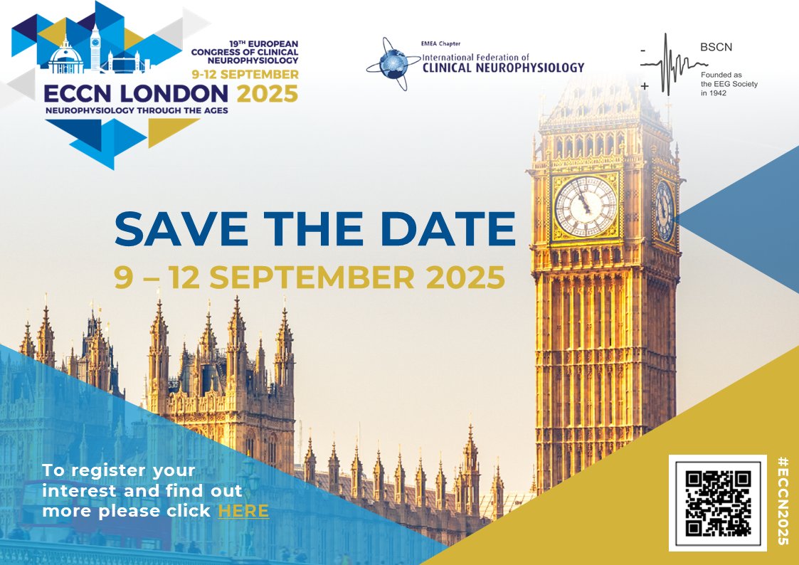 📢 ATENCIÓN NEUROFISIÓLOGOS 🧠

El Congreso Europeo de Neurofisiología Clínica (ECCN) se celebrará en la ciudad de Londres del 9 al 12 de septiembre de 2025, ya puedes revisar toda la información en su nueva web ⬇️⬇️
eu.eventscloud.com/website/13399/…