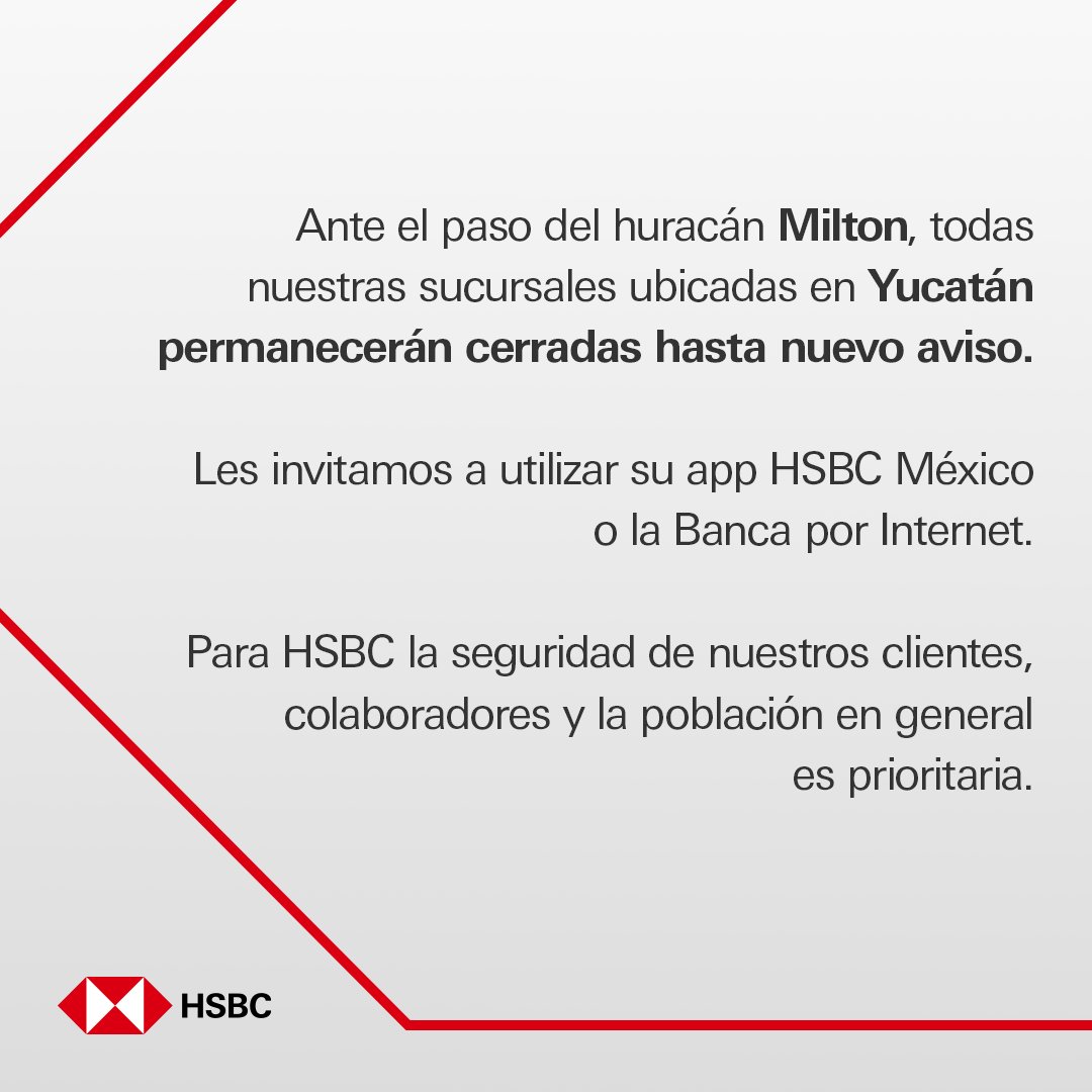 Respecto a la situación con el huracán Milton, compartimos la siguiente actualización.