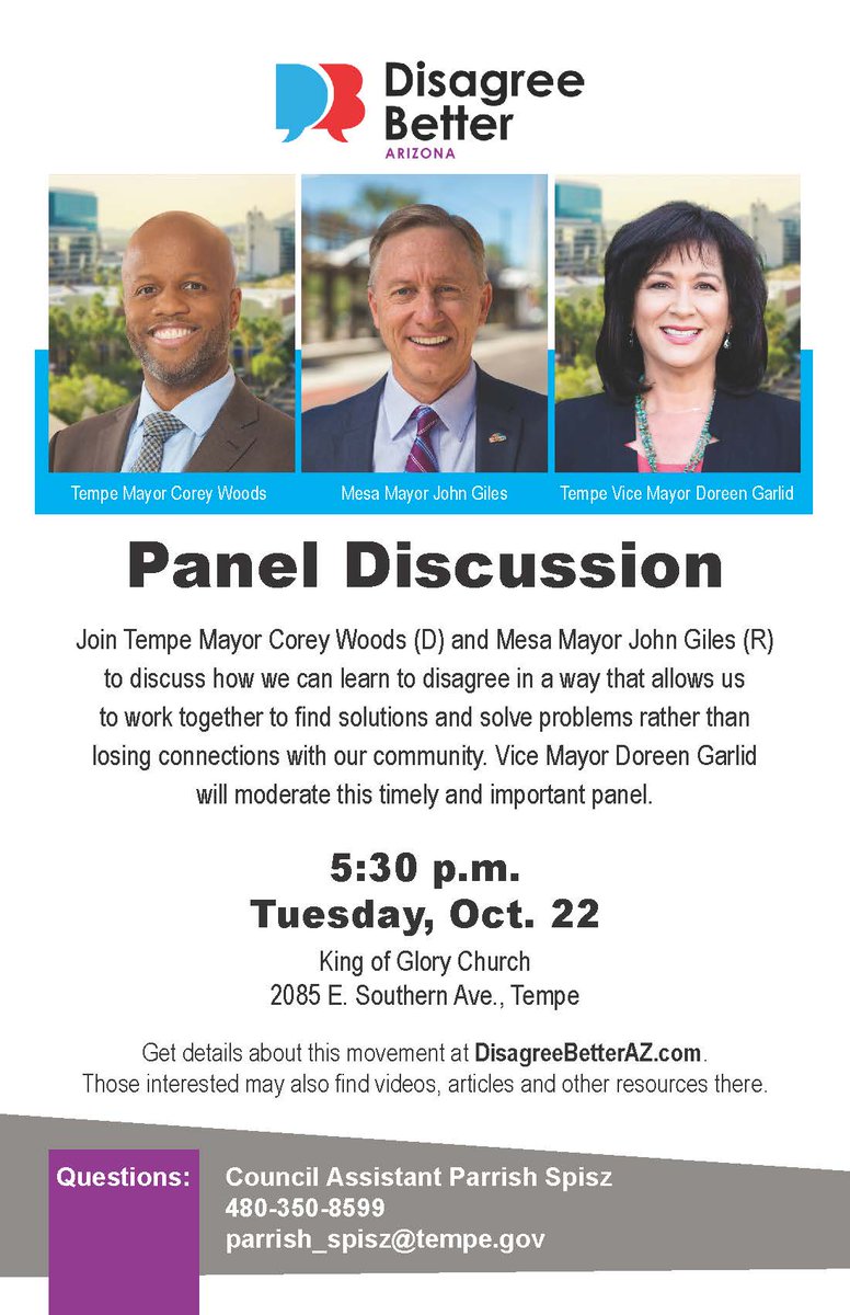 DoreenGarlidTempe (@dgarlidtempe) on Twitter photo Join me with <a href="/mayorcoreywoods/">Mayor Corey Woods</a> and @MayorGiles for this important discussion on how to work together better. Join me with <a href="/mayorcoreywoods/">Mayor Corey Woods</a> and @MayorGiles for this important discussion on how to work together better.