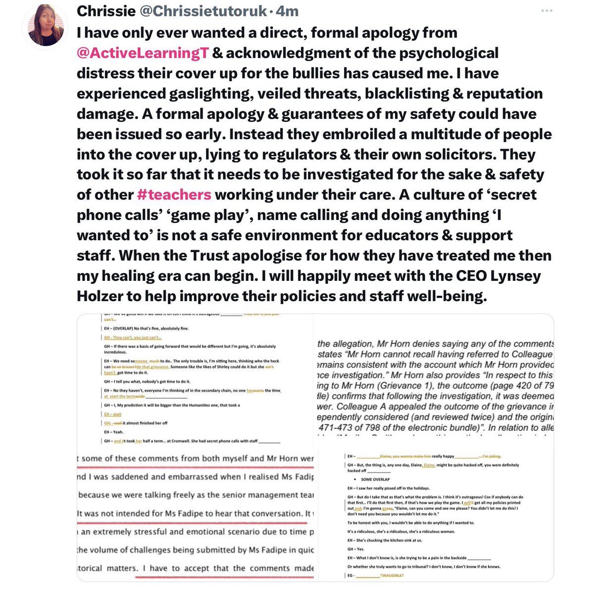 The Headteacher at Neale Wade has an issue with women, I am one of 5 (that I know of) bullied out by him. I refused their settlement agreement because I believe people are unsafe under his leadership. He can take me to court if I’m wrong. I have plenty of evidence to support my