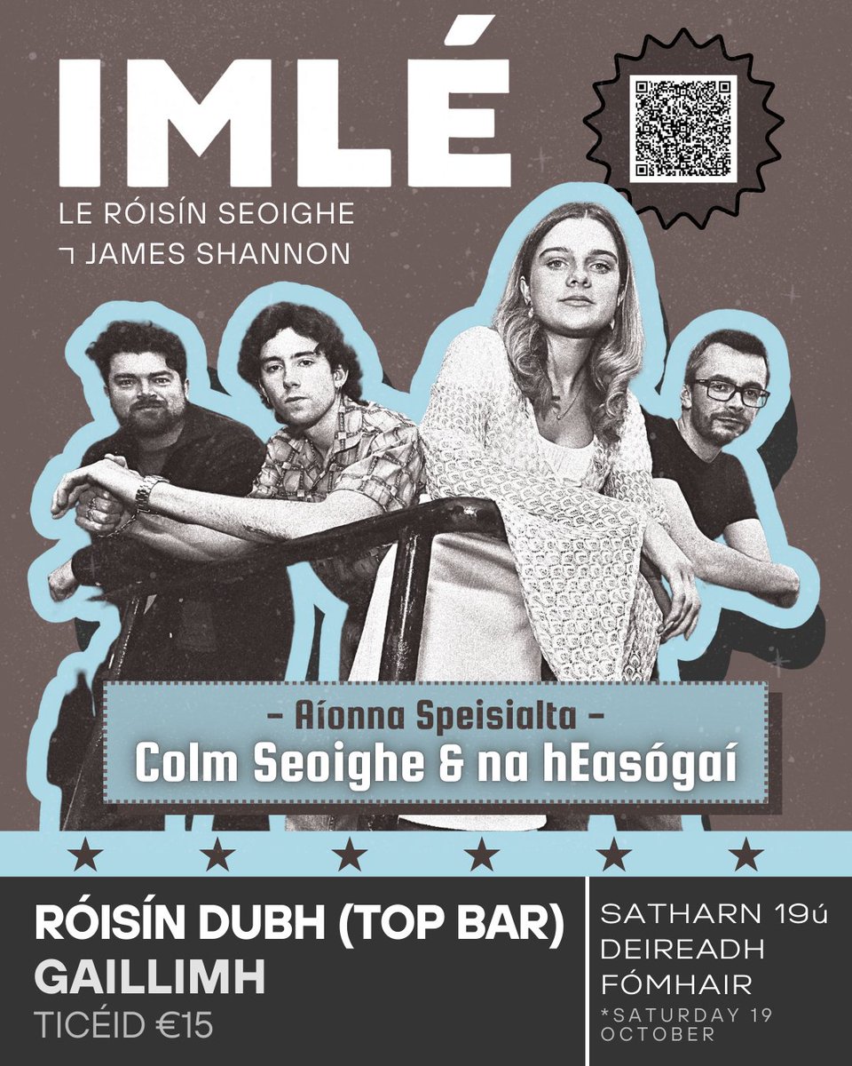 IMLÉ (@ceolimle) on Twitter photo Beidh <a href="/ColmSSeoighe/">Colm Seoighe</a> & Na hEasógaí linn i nGaillimh ar an 19 Deireadh sa <a href="/roisindubhpub/">Róisín Dubh</a>
Ticéidí -eventbrite.ie/e/galway-singl… Beidh <a href="/ColmSSeoighe/">Colm Seoighe</a> & Na hEasógaí linn i nGaillimh ar an 19 Deireadh sa <a href="/roisindubhpub/">Róisín Dubh</a>
Ticéidí -eventbrite.ie/e/galway-singl…