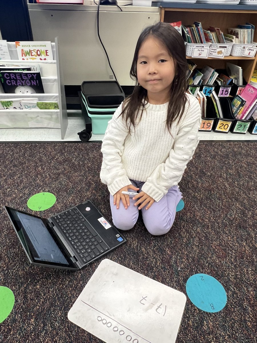 I love that my girls knew to get their whiteboards to solve their <a href="/zearned/">Zearn</a> problems! <a href="/PotowmackES/">Potowmack Elementary School</a> Role Model students!