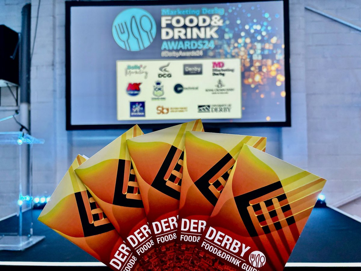 Don’t leave empty handed! Make sure to pick up one of our 2024 Marketing Derby Food &amp; Drink Guides, which highlight  all of the incredible 50+ winners across both the city and county over the past sixteen Food &amp; Drink Awards! 
Get them whilst they’re hot #DerbyAwards24