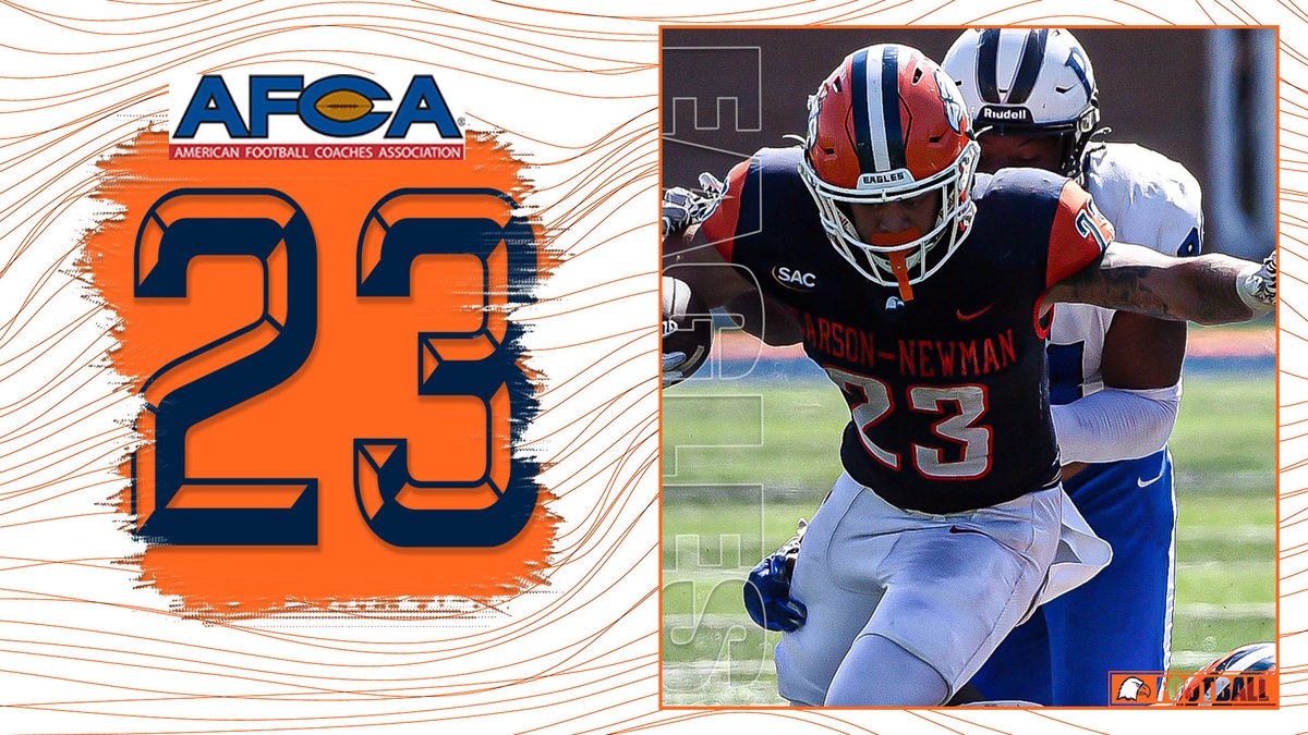 CN_Eagles's tweet image. For the first time in a decade, Carson-Newman officially has a top-20 football team. 

1️⃣8️⃣ in the @d2football poll
2️⃣3️⃣ in the @weareafca

📋 cneagles.com/x/zoit9

@cnfootball x #TalonsUp x #Brotherhood