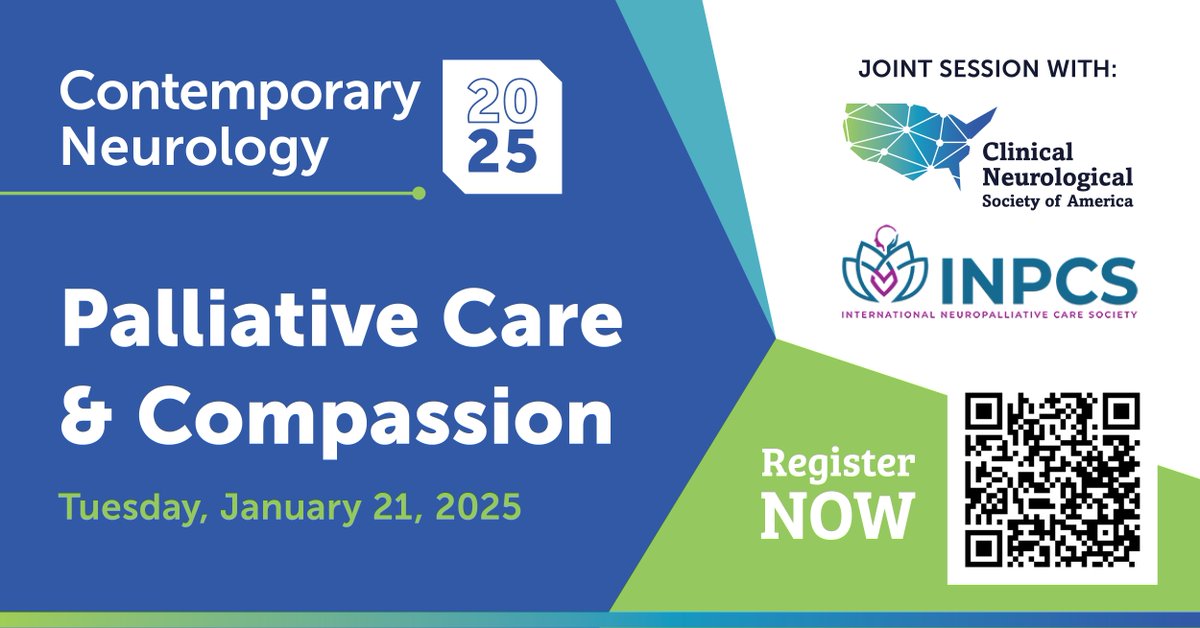 Clinical Neurological Society of America (@neuroamerica) on Twitter photo Learn the latest in palliative care and compassion from Susan Hickenbottom, MD, at Contemporary Neurology 2025 in a joint session with the International Neuropalliative Care Society. <a href="/Neuropalcare/">International Neuropalliative Care Society</a>
Register today ▶️ bit.ly/4bztTyP Learn the latest in palliative care and compassion from Susan Hickenbottom, MD, at Contemporary Neurology 2025 in a joint session with the International Neuropalliative Care Society. <a href="/Neuropalcare/">International Neuropalliative Care Society</a>
Register today ▶️ bit.ly/4bztTyP