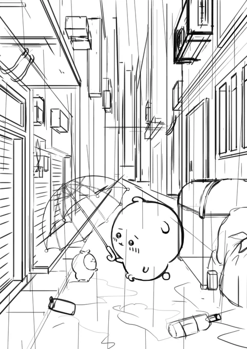 こちらも作画中。
#ちいかわファンアート 
